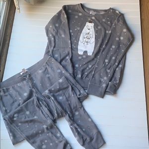 Long polar bear pj set
